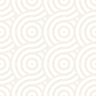 Vektör kesintisiz geometrik desen çizgiler ile daireler oluşur. Modern şık yuvarlanmış çizgiler doku. Yinelenen arka plan