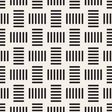Vektör kesintisiz geometrik desen çapraz tarama. Grafik veya arka plan geçti. Damalı motif. Crosshatched hatlarının kesintisiz siyah beyaz doku.