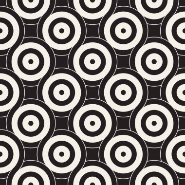 Vektör kesintisiz geometrik desen çizgiler ile daireler oluşur. Modern şık yuvarlanmış çizgiler doku. Yinelenen arka plan