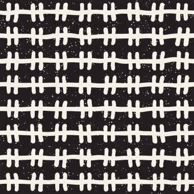 Elle çizilmiş stil etnik seamless modeli. Soyut geometrik döşeme arka plan siyah ve beyaz. Vektör Serbest doodle doku.