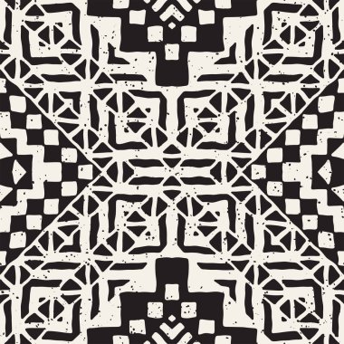 Elle çizilmiş Dikişsiz desen çizdi. Vektör aşiret tasarım arka plan. Etnik motif. Geometrik etnik Şerit çizgileri resimde. Sanat baskı, tekstil, duvar kağıdı, kağıt ambalaj için.