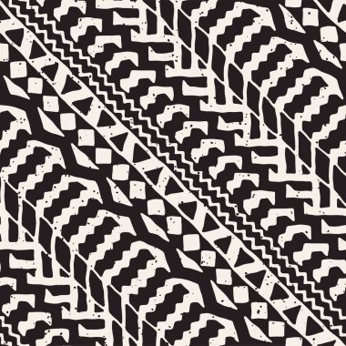 Elle çizilmiş Dikişsiz desen çizdi. Vektör aşiret tasarım arka plan. Etnik motif. Geometrik etnik Şerit çizgileri resimde. Sanat baskı, tekstil, duvar kağıdı, kağıt ambalaj için.