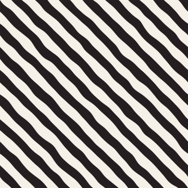 El ile Seamless Modeli dalgalar çizilmiş. Arka plan dalgalı fırça darbeleriyle. Siyah ve beyaz serbest doku hatları.