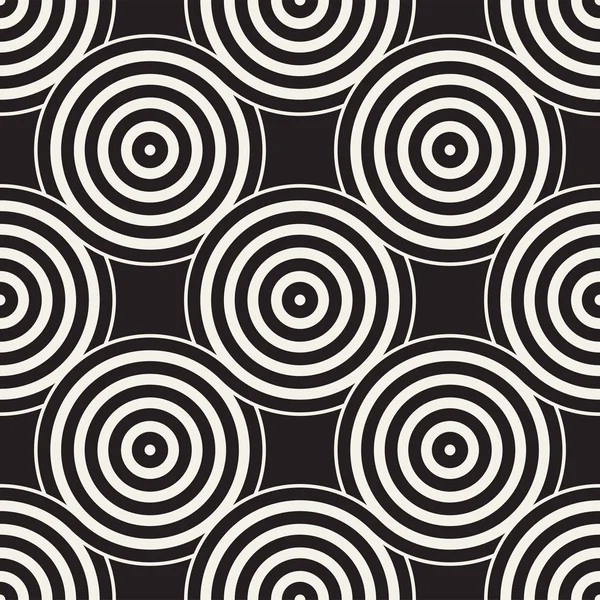 Vektor geometrický vzor bezešvé složené s kruhy a čáry. Moderní elegantní zaoblené pruhy textura. Opakující se abstraktní pozadí — Stockový vektor