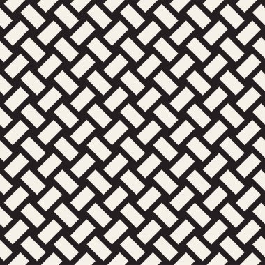 Vektör kesintisiz geometrik desen çapraz tarama. Grafik veya arka plan geçti. Damalı motif. Crosshatched hatlarının kesintisiz siyah beyaz doku.