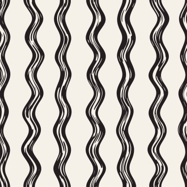 Doodle hatları ile dekoratif seamless modeli. El grungy dalgalı çizgiler arka plan boyalı. Trendy sonsuz serbest doku