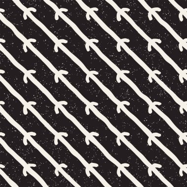 Elle çizilmiş stil etnik seamless modeli. Soyut geometrik döşeme arka plan siyah ve beyaz. Vektör Serbest doodle doku.