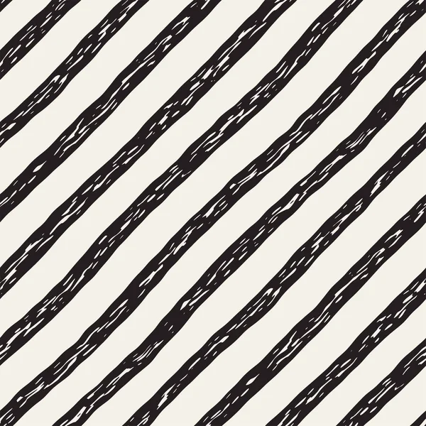 Decorative seamless pattern with doodle lines. Hand painted grungy wavy stripes background. Trendy endless freehand texture — Stock Vector