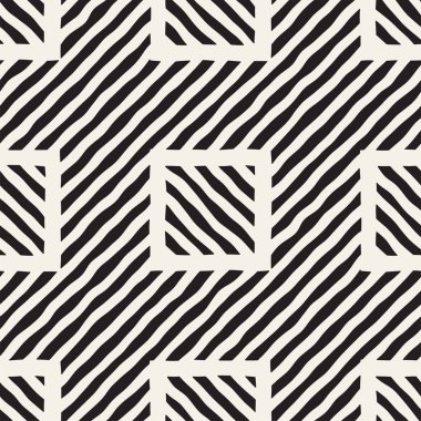 Vektör sorunsuz elle çizilmiş desen. Zigzag ve şerit kaba hatları. Aşiret tasarım arka plan. Etnik doodle doku.