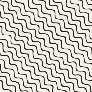 El ile Seamless Modeli dalgalar çizilmiş. Arka plan dalgalı fırça darbeleriyle. Siyah ve beyaz serbest doku hatları.