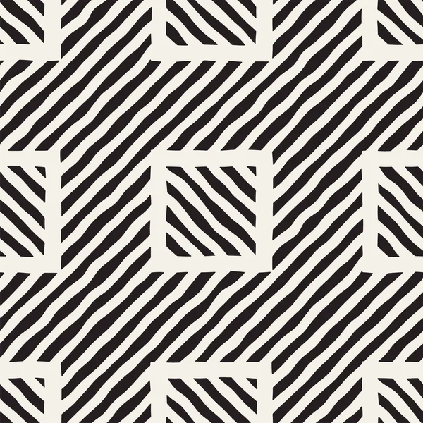 Padrão desenhado à mão sem costura vetorial. Zigzag e riscas linhas ásperas. Fundo de design tribal. Textura do doodle étnico . — Vetor de Stock