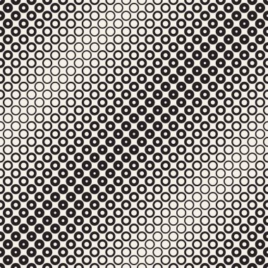 Siyah-beyaz desen arka plan soyut. Kesintisiz geometrik daire yarı ton. Şık modern textur