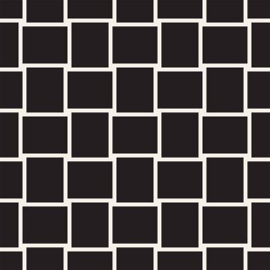 Vektör kesintisiz geometrik desen çapraz tarama. Grafik veya arka plan geçti. Damalı motif. Crosshatched hatlarının kesintisiz siyah beyaz doku. Kafes basit kumaş baskı.