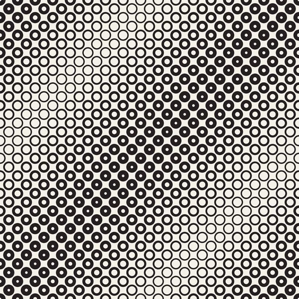 Résumé fond de motif noir et blanc. Cercle géométrique sans couture demi-teinte. Textur moderne élégant — Image vectorielle