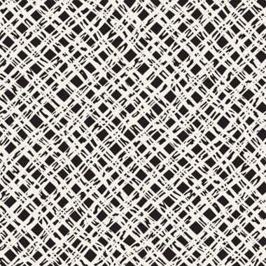 Elle çizilmiş Dikişsiz kareli desen. Mürekkep doodle grunge kılavuz allover desenle. Tartan ile grafik arka plan.