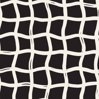 Elle çizilmiş Dikişsiz kareli desen. Mürekkep doodle grunge kılavuz allover desenle. Tartan ile grafik arka plan.