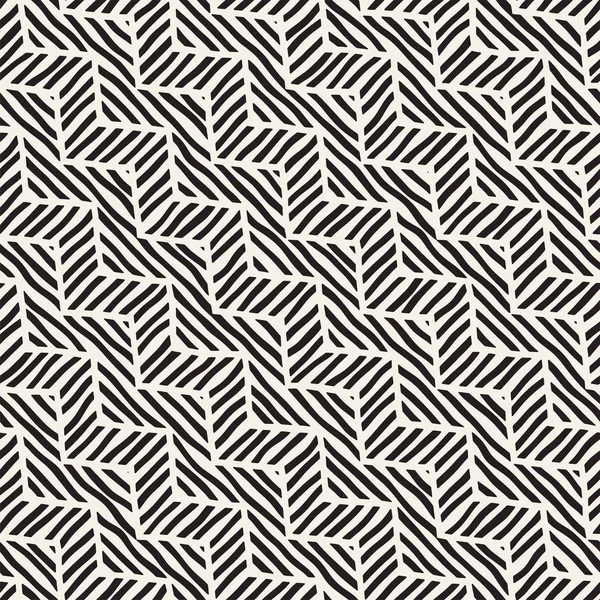 Vektor nahtlose handgezeichnete Muster. Zickzack- und Streifenlinien. Stammesdesign Hintergrund. Ethnische Gekritzeltextur. — Stockvektor
