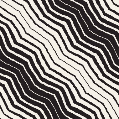 Sorunsuz dalgalı el çekilmiş çizgili desen. Yinelenen vektör doku.