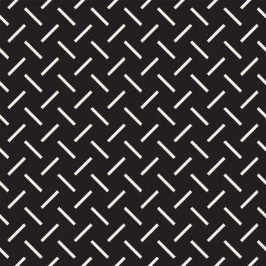 Vektör kesintisiz geometrik desen çapraz tarama. Grafik veya arka plan geçti. Damalı motif. Crosshatched hatlarının kesintisiz siyah beyaz doku. Kafes basit kumaş baskı.
