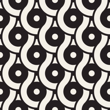 Vektör kesintisiz geometrik desen çizgiler ile daireler oluşur. Modern şık yuvarlanmış çizgiler doku. Yinelenen arka plan