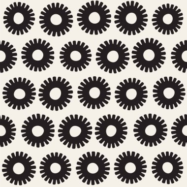 Vektör sorunsuz sunburst şekiller serbest desen. Arka plan yuvarlak fırça darbeleriyle. Elle çizilmiş doku