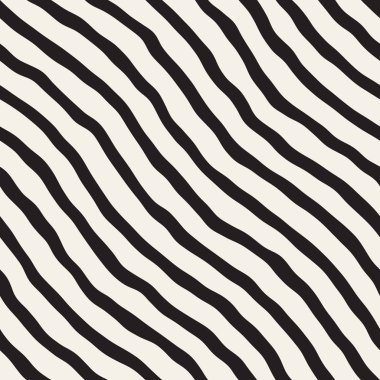 El ile Seamless Modeli dalgalar çizilmiş. Arka plan dalgalı fırça darbeleriyle. Siyah ve beyaz serbest doku hatları.