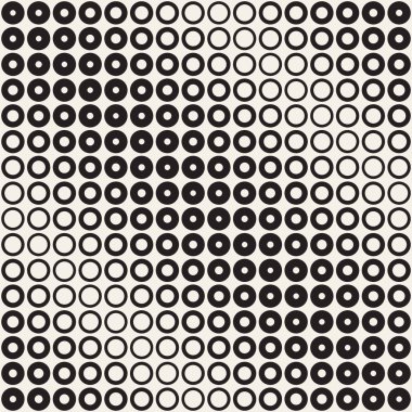 Siyah-beyaz desen arka plan soyut. Kesintisiz geometrik daire yarı ton. Şık modern textur