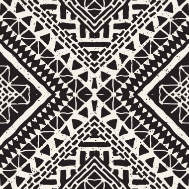 Elle çizilmiş Dikişsiz desen çizdi. Vektör aşiret tasarım arka plan. Etnik motif. Geometrik etnik Şerit çizgileri resimde. Sanat baskı, tekstil, duvar kağıdı, kağıt ambalaj için.