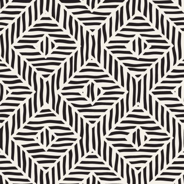 Vektör sorunsuz elle çizilmiş desen. Zigzag ve şerit kaba hatları. Aşiret tasarım arka plan. Etnik doodle doku.