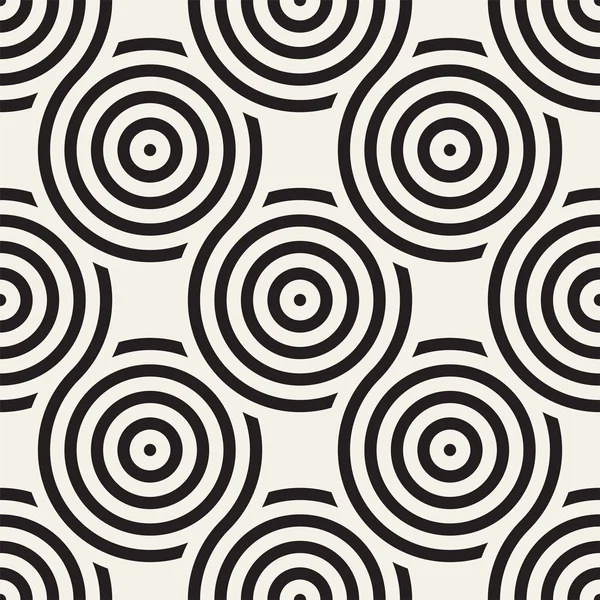 Vektör kesintisiz geometrik desen çizgiler ile daireler oluşur. Modern şık yuvarlanmış çizgiler doku. Yinelenen arka plan