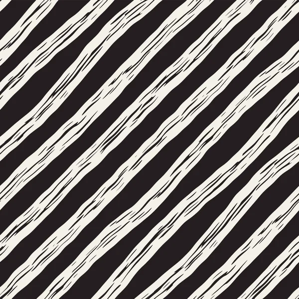 Decorative seamless pattern with doodle lines. Hand painted grungy wavy stripes background. Trendy endless freehand texture — Stock Vector