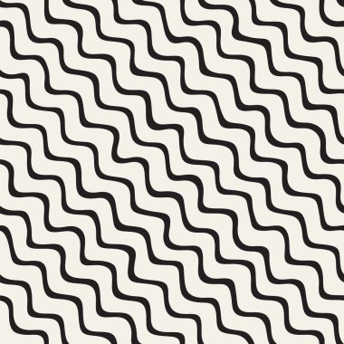 El ile Seamless Modeli dalgalar çizilmiş. Arka plan dalgalı fırça darbeleriyle. Siyah ve beyaz serbest doku hatları.