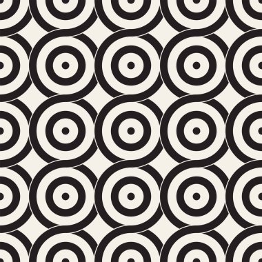 Vektör kesintisiz geometrik desen çizgiler ile daireler oluşur. Modern şık yuvarlanmış çizgiler doku. Yinelenen arka plan