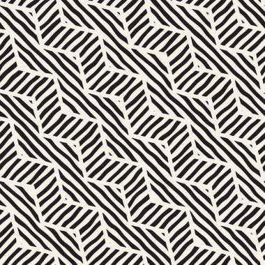 Vektör sorunsuz elle çizilmiş desen. Zigzag ve şerit kaba hatları. Aşiret tasarım arka plan. Etnik doodle doku.