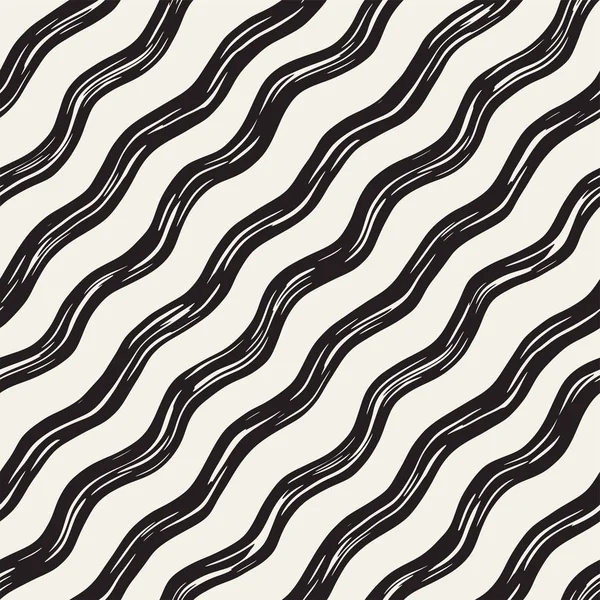 Díszítő varrat nélküli mintát doodle vonalakkal. Kézzel festett szutykos hullámos csíkos háttér. Trendi végtelen szabadkézi textúra — Stock Vector
