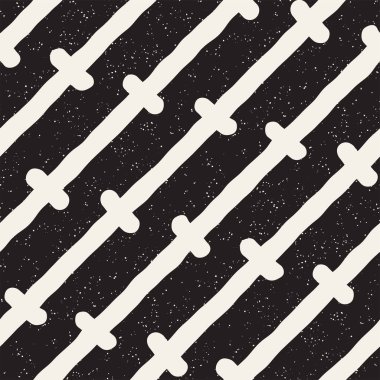 Elle çizilmiş stil etnik seamless modeli. Soyut geometrik döşeme arka plan siyah ve beyaz. Vektör Serbest doodle doku.