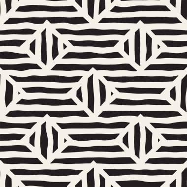 Vektör sorunsuz elle çizilmiş desen. Zigzag ve şerit kaba hatları. Aşiret tasarım arka plan. Etnik doodle doku.