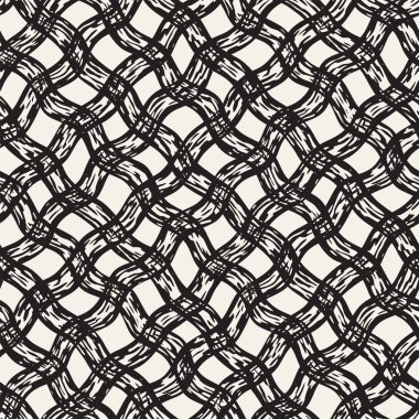 Elle çizilmiş Dikişsiz kareli desen. Mürekkep doodle grunge kılavuz allover desenle. Tartan ile grafik arka plan.