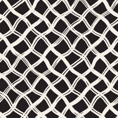 Elle çizilmiş Dikişsiz kareli desen. Mürekkep doodle grunge kılavuz allover desenle. Tartan ile grafik arka plan.