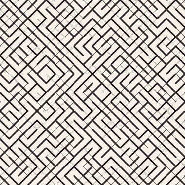 Vektör sorunsuz düzensiz satırları ızgara desen. Trendy tek renkli doku. Geometrik arka plan tasarlamak