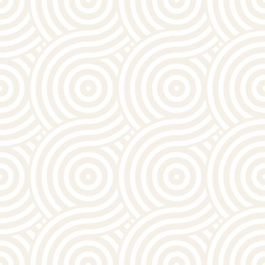 Vektör kesintisiz geometrik desen çizgiler ile daireler oluşur. Modern şık yuvarlanmış çizgiler doku. Yinelenen arka plan