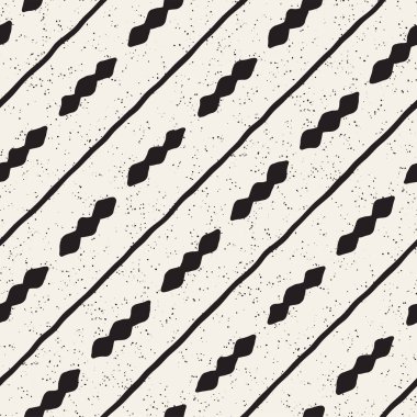 Elle çizilmiş stil etnik seamless modeli. Soyut geometrik döşeme arka plan siyah ve beyaz. Vektör Serbest doodle doku.