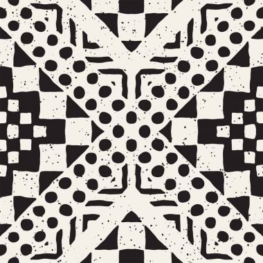 Elle çizilmiş Dikişsiz desen çizdi. Vektör aşiret tasarım arka plan. Etnik motif. Geometrik etnik Şerit çizgileri resimde. Sanat baskı, tekstil, duvar kağıdı, kağıt ambalaj için.