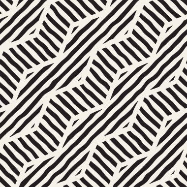 Vektör sorunsuz elle çizilmiş desen. Zigzag ve şerit kaba hatları. Aşiret tasarım arka plan. Etnik doodle doku.