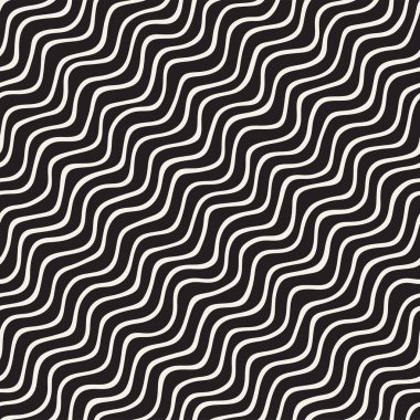 El ile Seamless Modeli dalgalar çizilmiş. Arka plan dalgalı fırça darbeleriyle. Siyah ve beyaz serbest doku hatları.