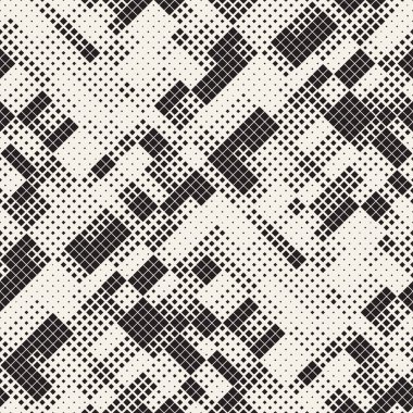 Modern şık noktalı resim doku. Rasgele boyutu kareler sonsuz arka plan. Vektör sorunsuz kaotik kareler desen.