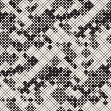 Modern şık noktalı resim doku. Rasgele boyutu kareler sonsuz arka plan. Vektör sorunsuz kaotik kareler desen.