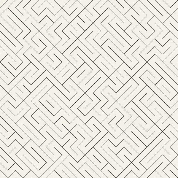 Linha de labirinto irregular. Design de fundo geométrico abstrato. Padrão preto e branco sem costura vetorial . — Vetor de Stock