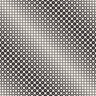 Siyah-beyaz desen arka plan soyut. Kesintisiz geometrik daire yarı ton. Şık modern textur
