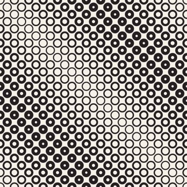 Siyah-beyaz desen arka plan soyut. Kesintisiz geometrik daire yarı ton. Şık modern textur